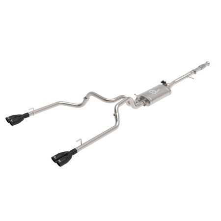 AFE Stainless Steel, With Muffler, 3 Inch to 2.5 Inch, Pipe Diameter, Single Exhaust With Dual Exit 49-34139-B
